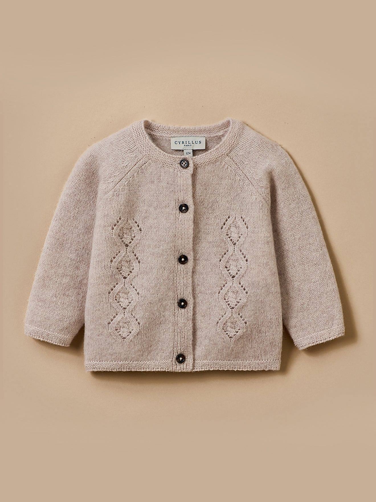 Cardigan En Laine Mérinos Bébé Ecru Chine Cardigan En Laine Mérinos Bébé Ecru Chine