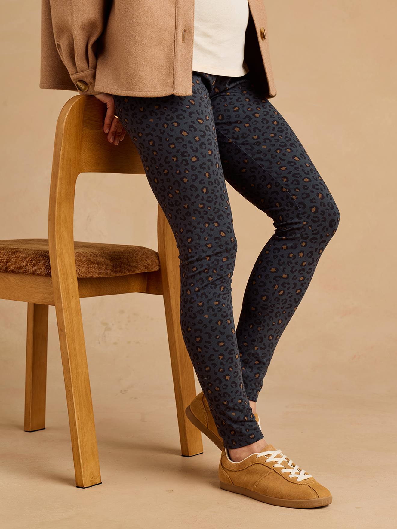 Legging Grossesse Léopard gris foncé
