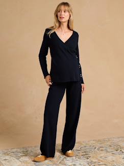Vêtements de grossesse-Pantalon-Ensemble grossesse et allaitement cache coeur