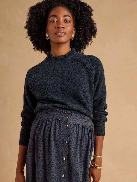 Pull grossesse et allaitement noir 6 - vertbaudet enfant 