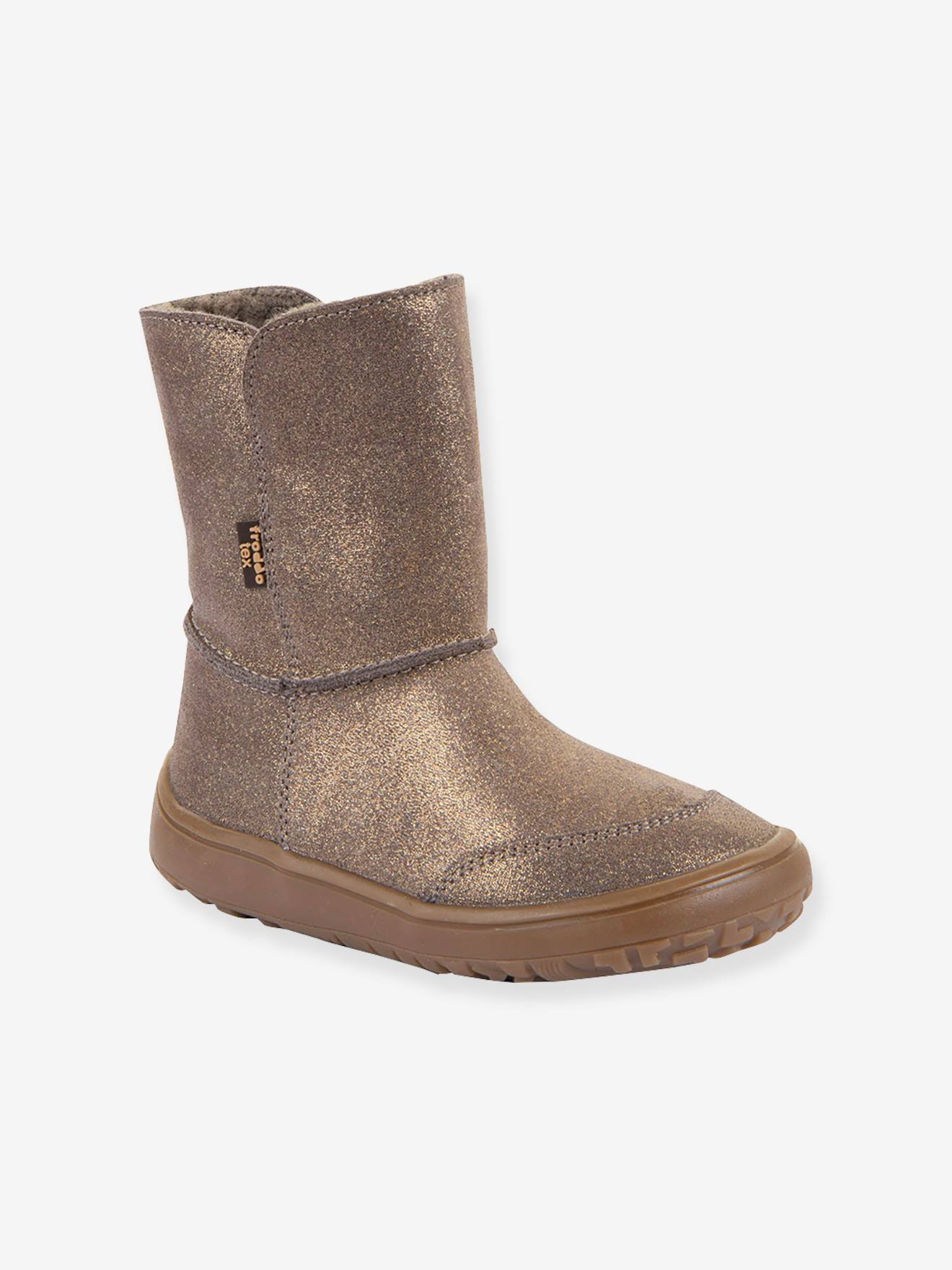 Bottes pieds nus enfants BAREFOOT TEX SUEDE Froddo bronze