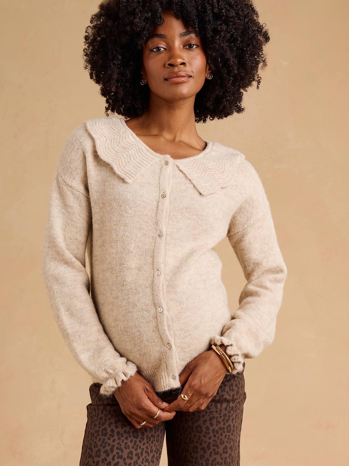 Pull grossesse et allaitement Colette beige chiné Pull grossesse et allaitement Colette beige chiné