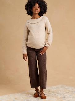 Vêtements de grossesse-Pantalon-Jean léopard cropped de grossesse bandeau