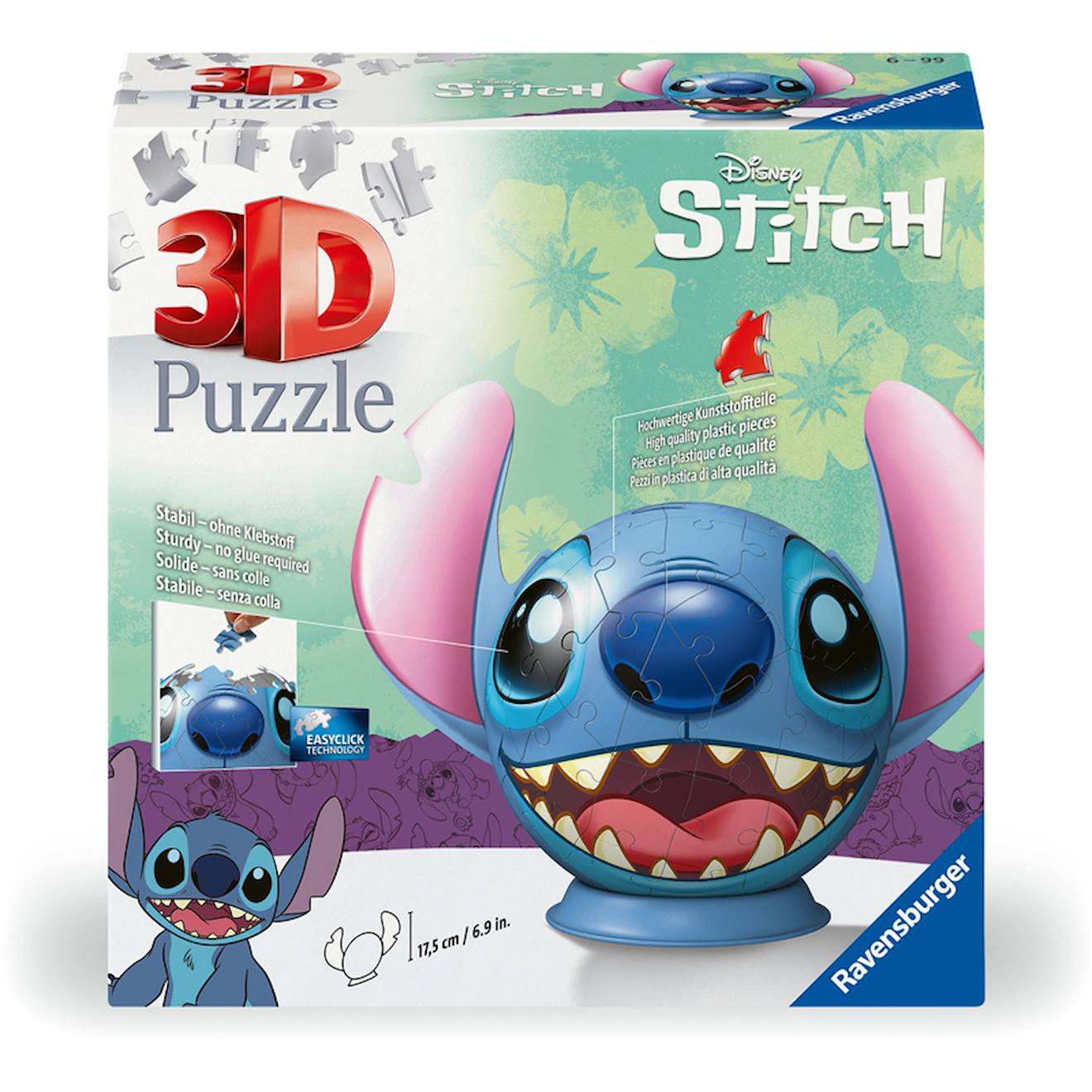 Puzzle 3d Enfant Lilo Et Stitch Rond 72 Pièces Multicolore