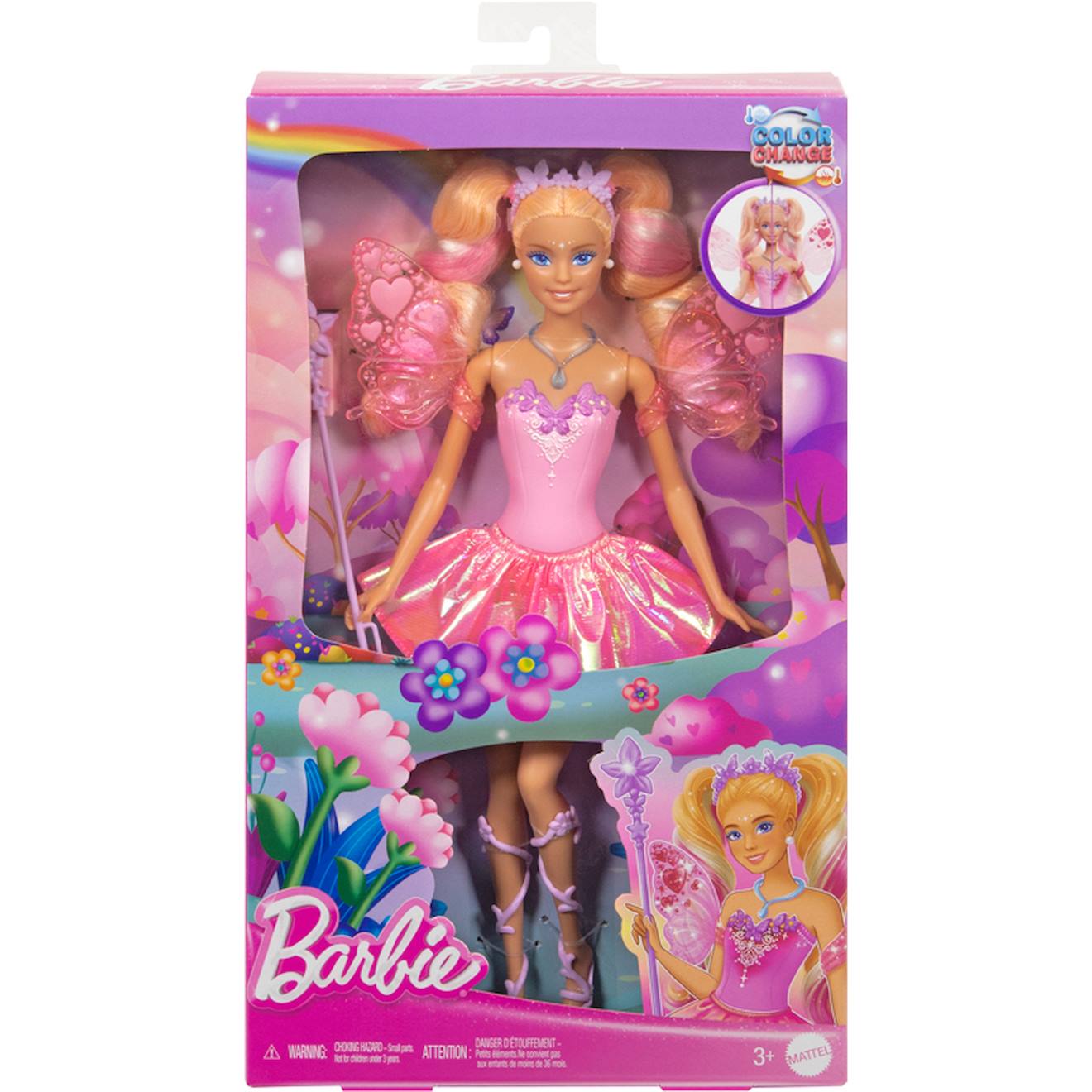 Poupée Mannequin Enfant Barbie Fée Couleurs Magiques Multicolore