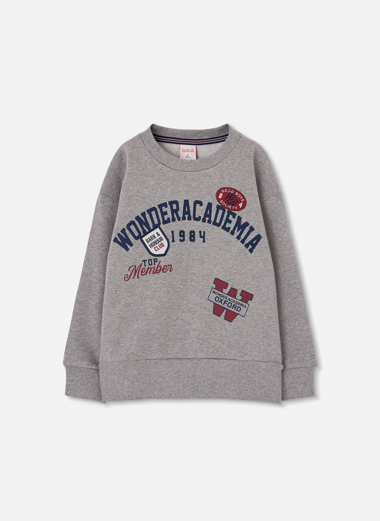 Sweat-shirt Garçon Molleton Imprimé Gris