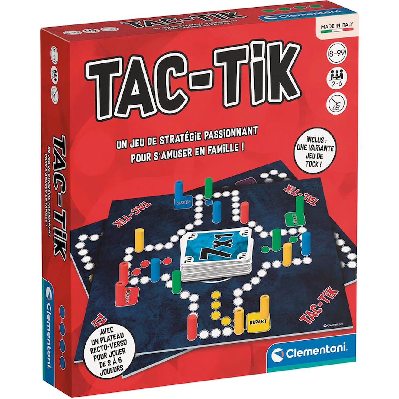 Jeu De Société Enfant Tac Tik Course De Pions Multicolore