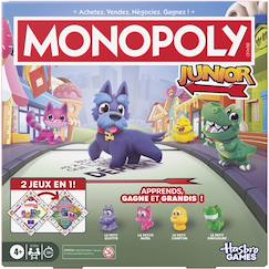 -Premier jeu de société enfant monopoly junior 2 en 1