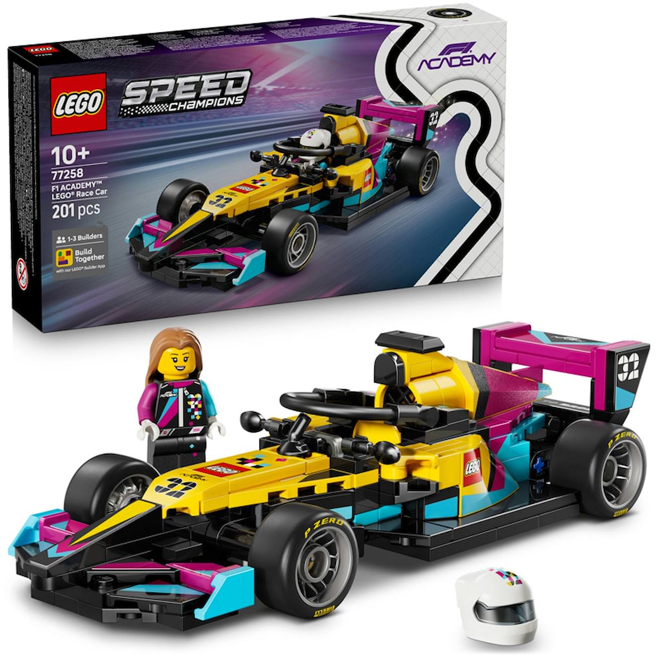 Lego 77258 Jeu De Construction Enfant Voiture De Course F1 Academy Speed Champions 201 Pièces Multicolore