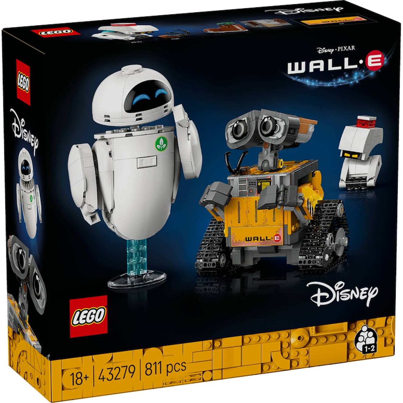 Lego 43279 Jeu De Construction Enfant Wall-e Et Eve Disney Pixar 811 Pièces Multicolore