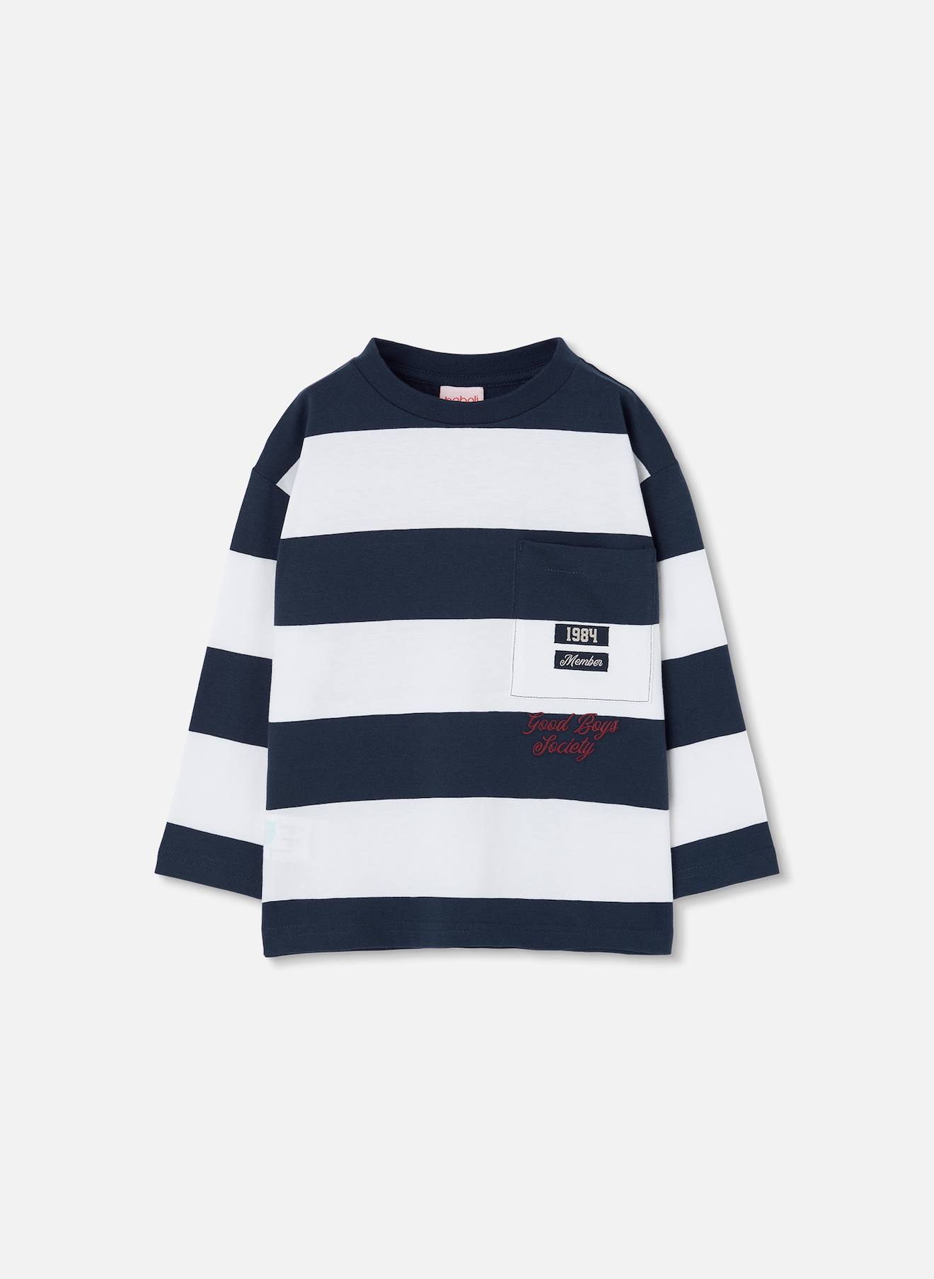 T-shirt Garçon En Maille Rayé Bleu