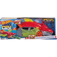Jouet-Véhicule jouet enfant hot wheels transporteur dragon lanceur