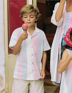 Chemise à manches courtes en coton à rayures you&me  - vertbaudet enfant