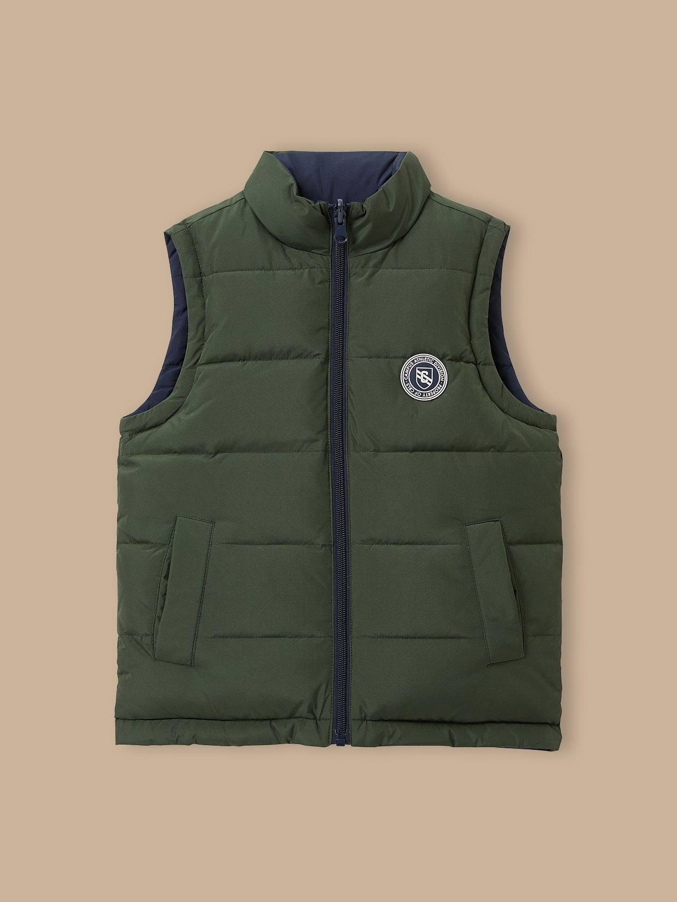 Doudoune Sans Manches Réversible Garçon Vert Chasse Doudoune Sans Manches Réversible Garçon Vert Chasse