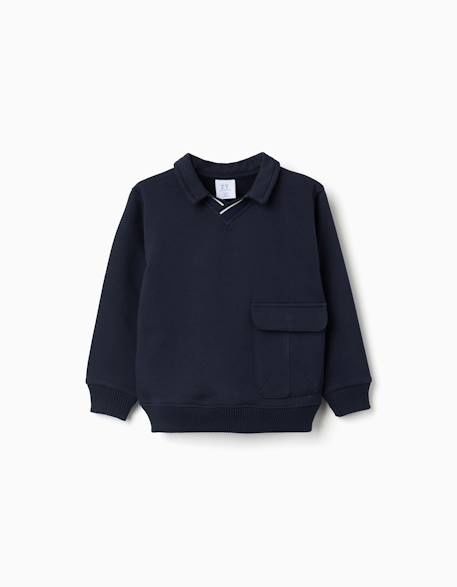 Sweat en coton avec grande poche  - vertbaudet enfant