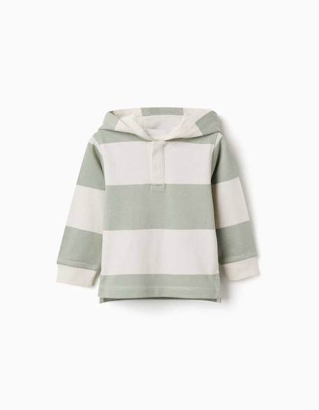 Bébé-Sweat en coton avec capuche et à rayures