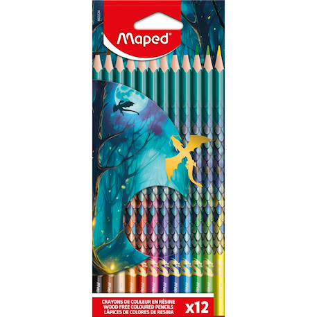 Fille-Accessoires-Fourniture scolaire-stylo, règle, ciseaux-Crayons de couleur dragon crayon en résine