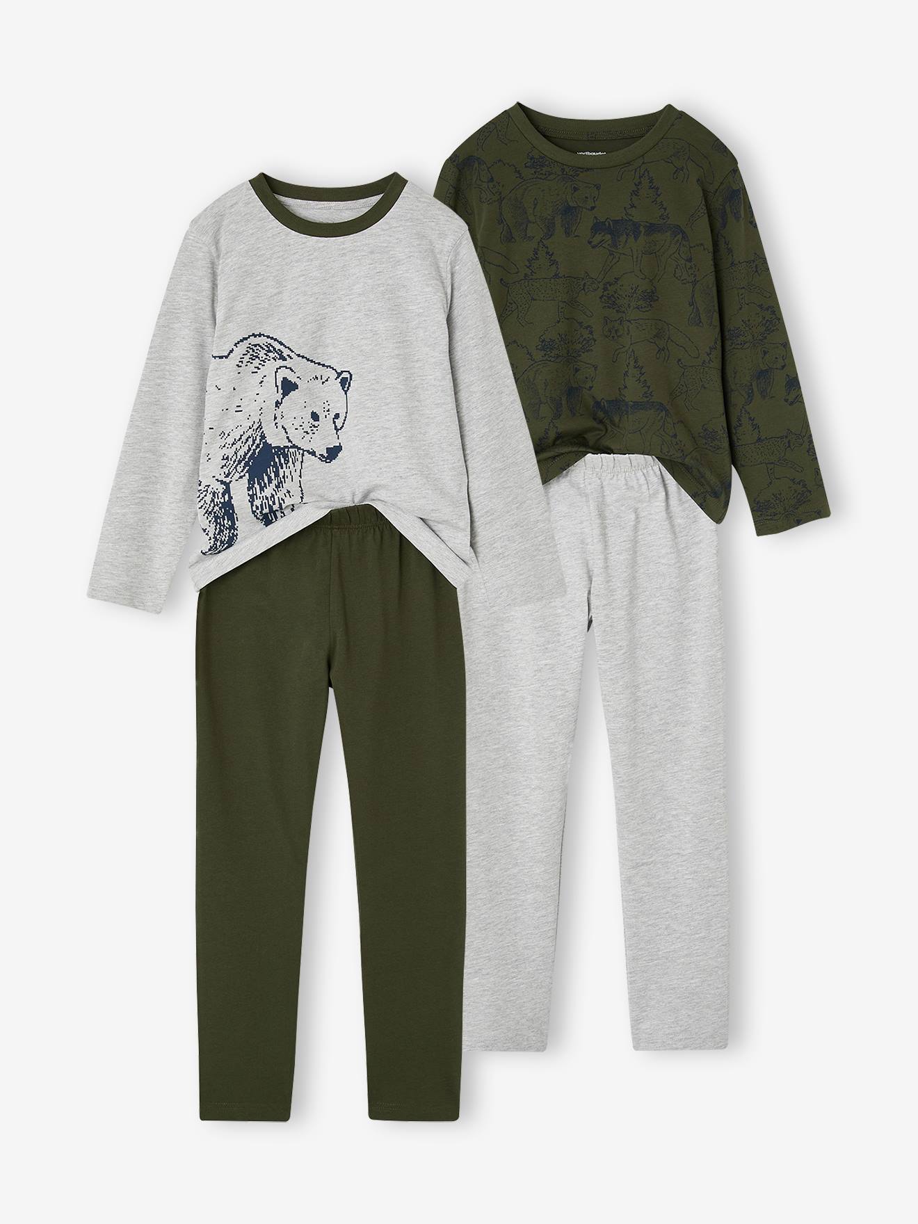 Lot de 2 pyjamas garçon vert sapin Lot de 2 pyjamas garçon vert sapin