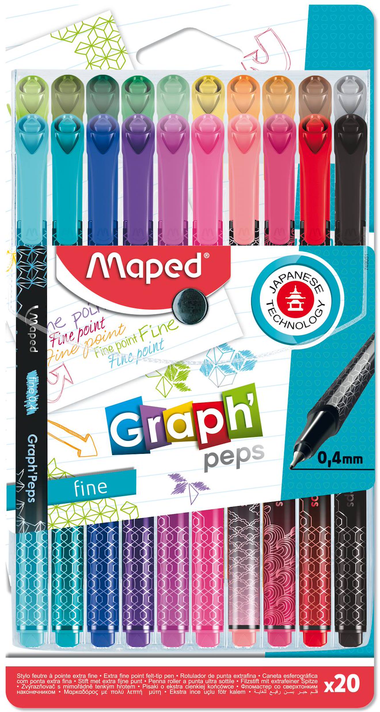 Feutres Graph Peps Stylos Feutres Multicolore