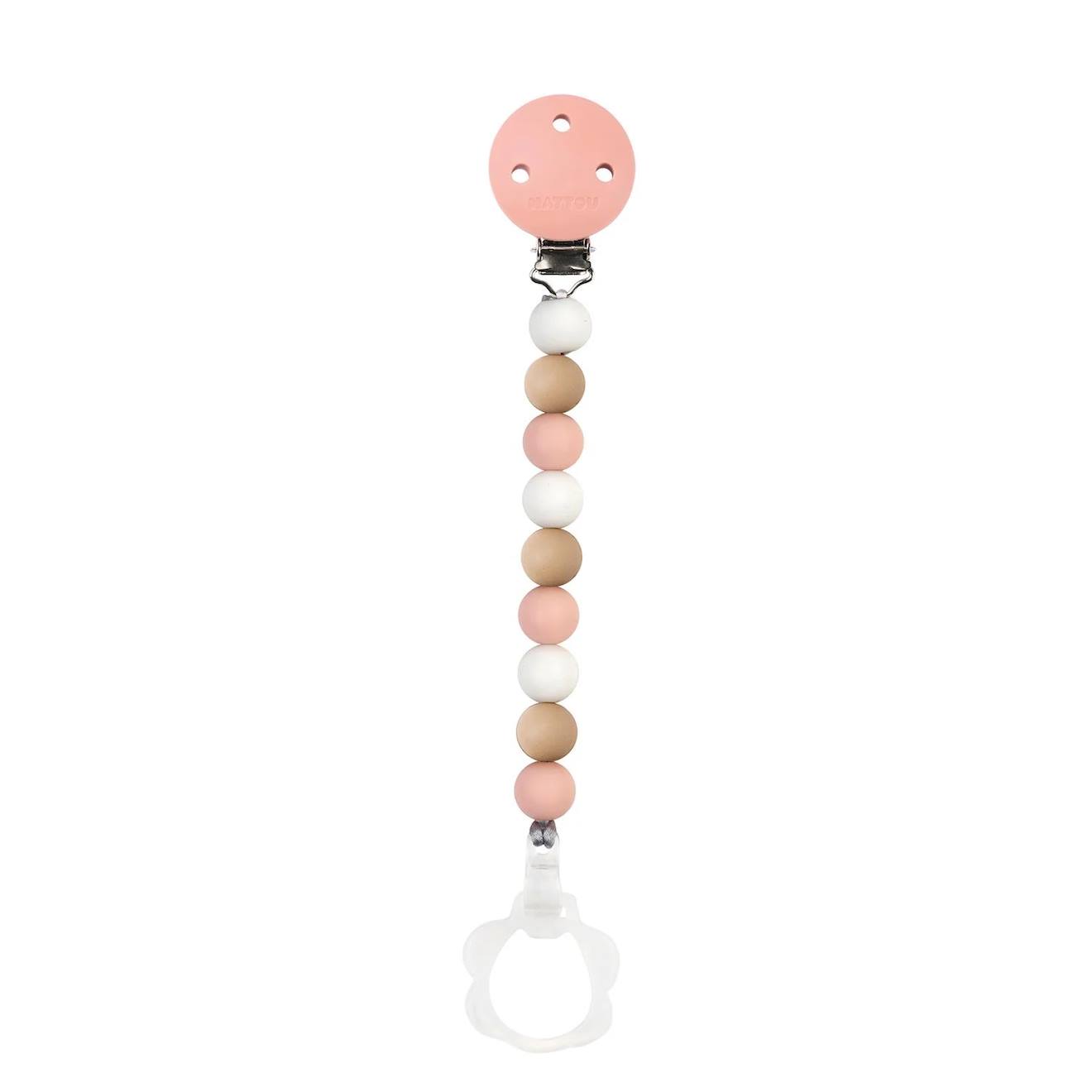 Attache Tétine Silicone Rose
