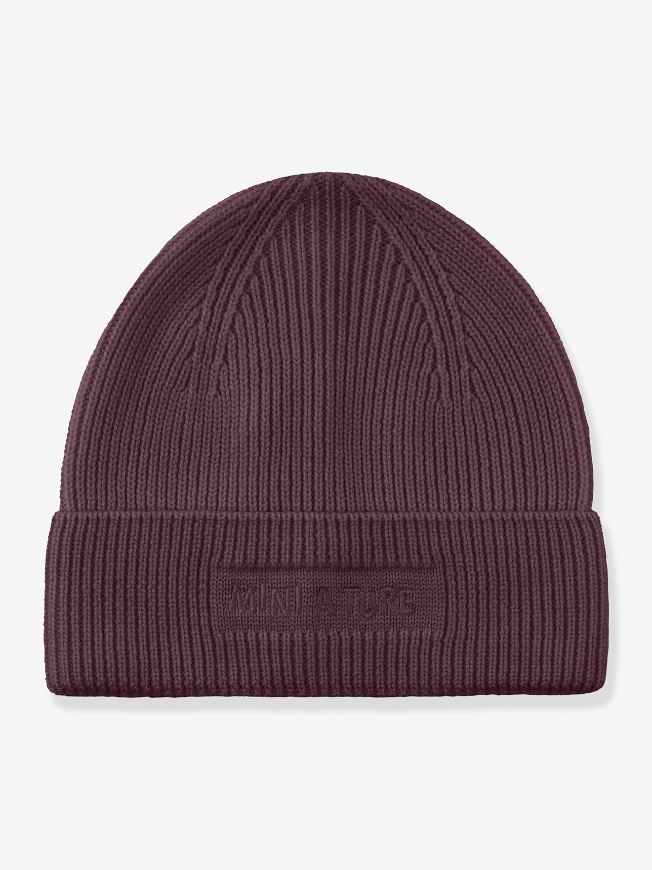 Bonnet en laine mérinos enfants MATBOJE MINI A TURE violet