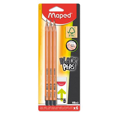Fille-Crayons graphite black peps bois