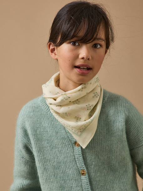Fille-Accessoires-Bonnet, écharpe, gants-Foulard imprimé en laine fille