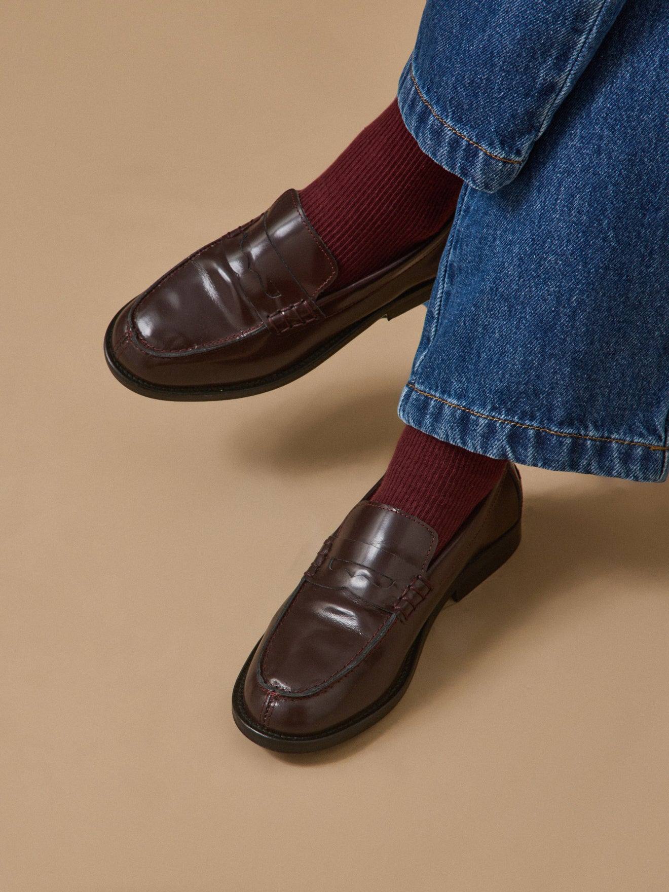 Mocassins En Cuir Fille Chocolat
