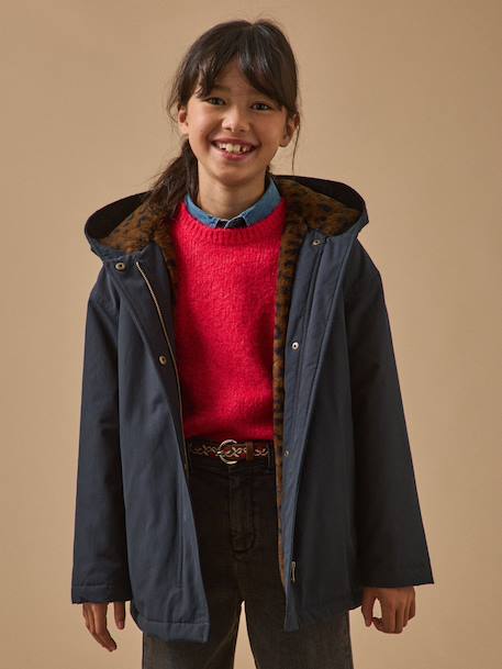 Fille-Parka doublée léopard fille