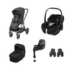 Puériculture-Pack poussette naissance oxford+, cosi pebble 360 pro 2, embase familyfix 360 pro