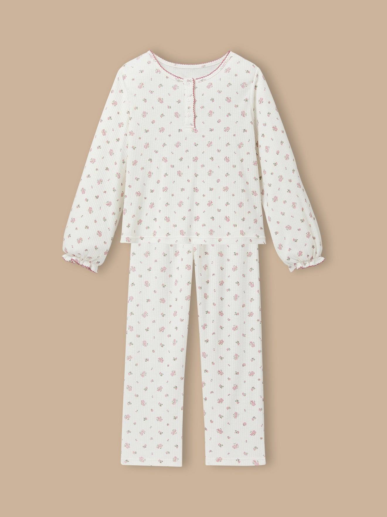 Pyjama En Maille Pointelle Fille Imprimé Emma