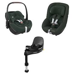 Puériculture-Siège-auto-Groupe 0 +/1(de 0 à 18 kg) 0-4 ans-Pack cosi pebble pro 2 + pearl 360 pro 2 + embase familyfix 360 pro