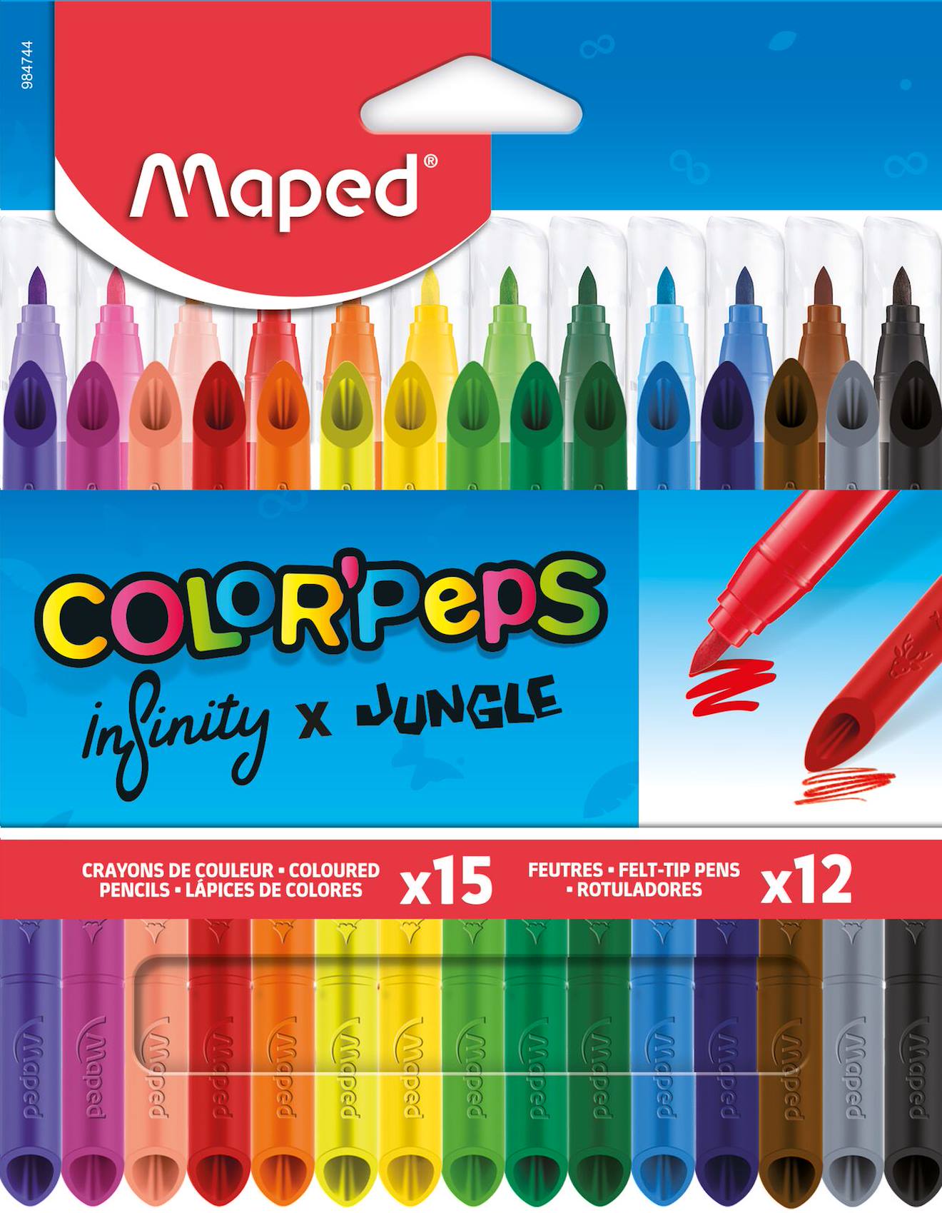 Pack Color Peps Crayons De Couleur Et Feutres Multicolore