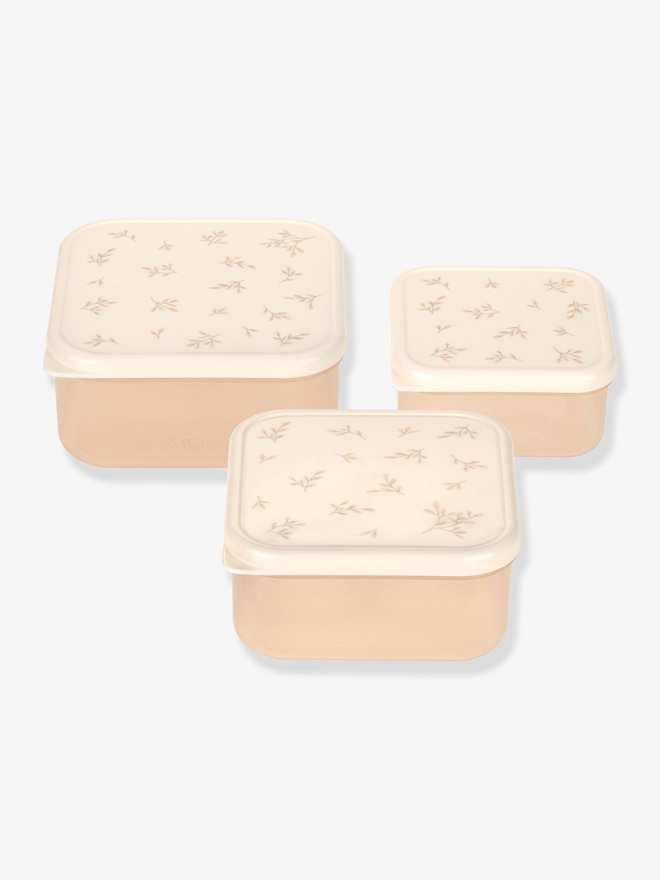 Lot 3 boîtes snack beige