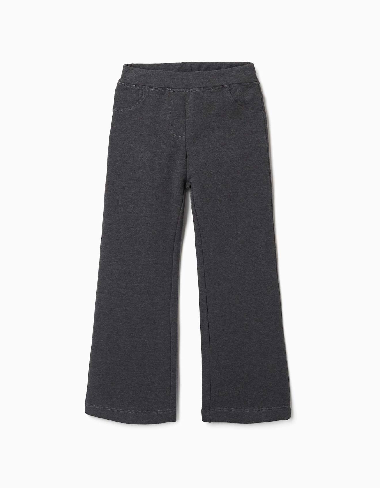 Jegging Évasé En Coton Peigné Gris Foncé Jegging Évasé En Coton Peigné Gris Foncé