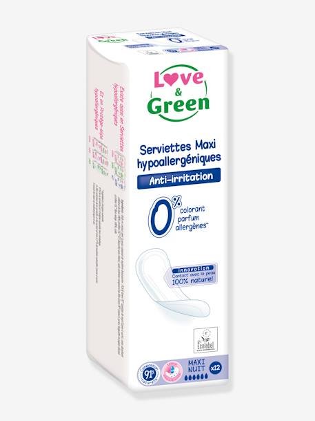 Serviettes hygiéniques écologiques LOVE & GREEN Maxi nuit x12  1 - vertbaudet enfant 