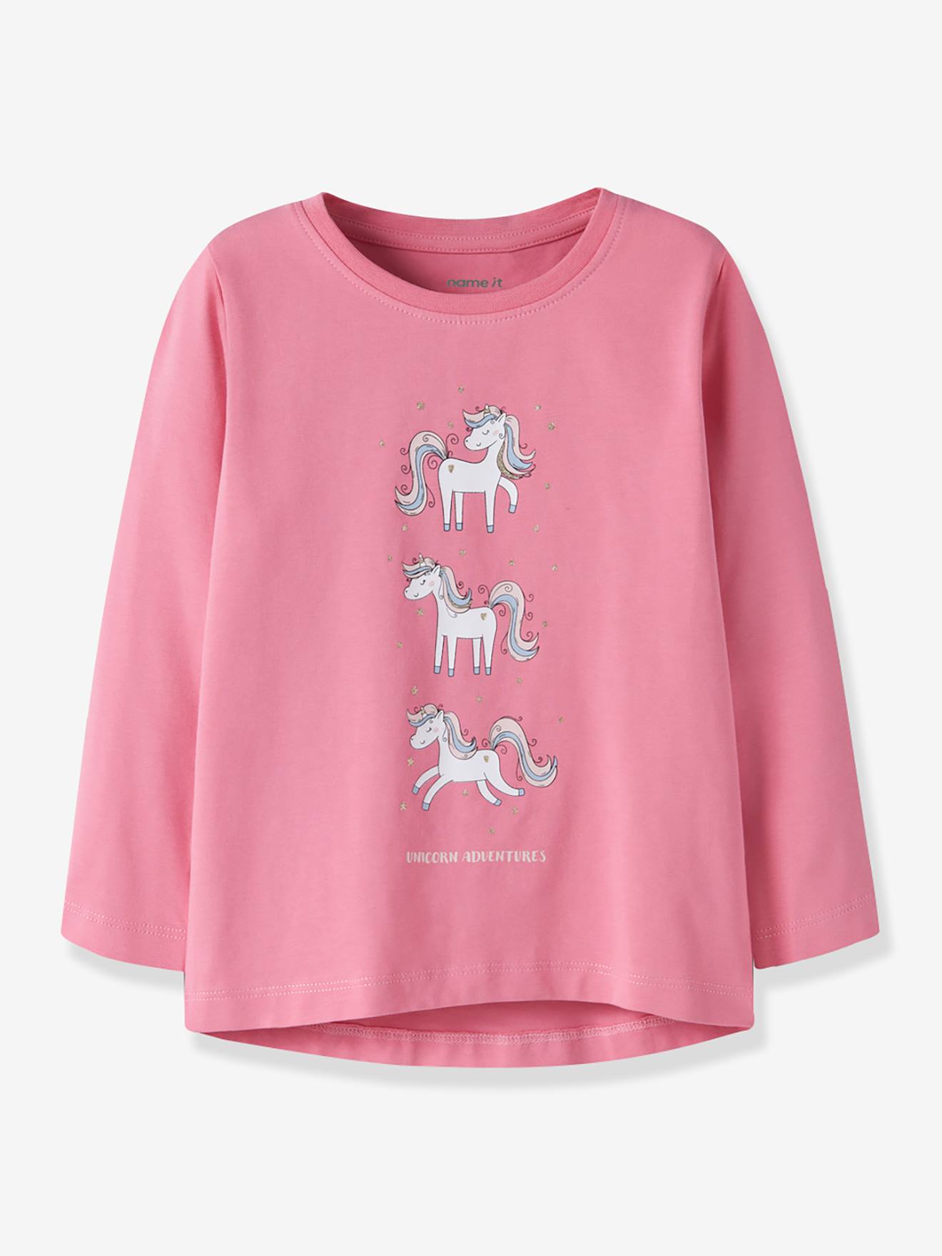 T-shirt manches longues fille name it rose bonbon T-shirt manches longues fille name it rose bonbon