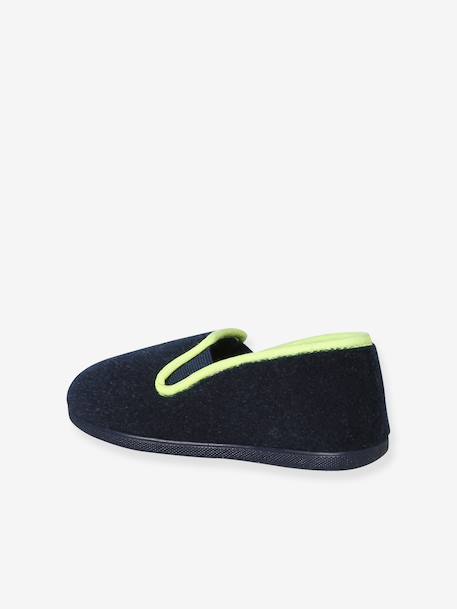 Chaussons velours élastiqués enfant - Fabriqués en France bleu+gris 4 - vertbaudet enfant 