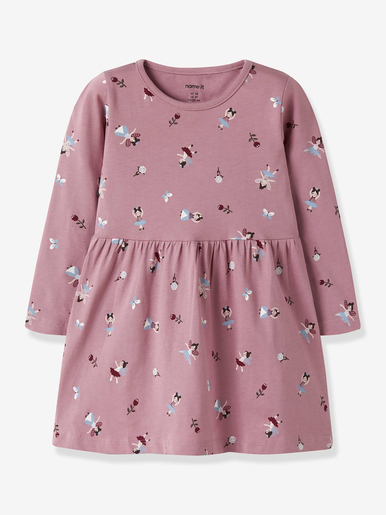 Robe fille à manches longues name it mauve