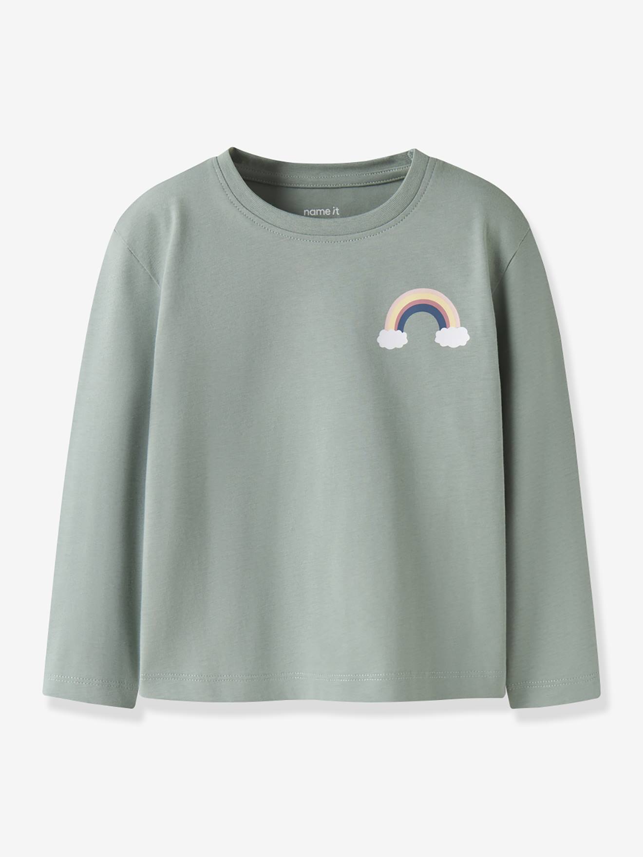 T-shirt à manches longues fille name it vert sauge