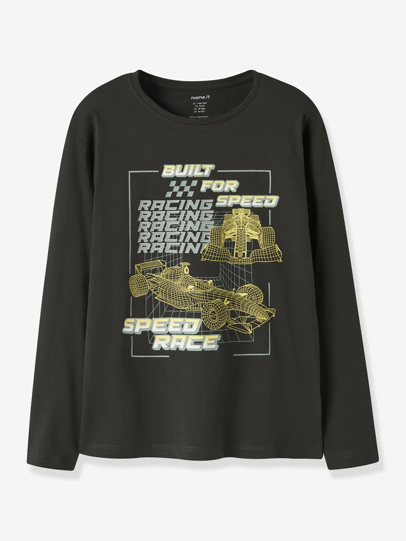 T-shirt à manches longues pour garçon name it anthracite