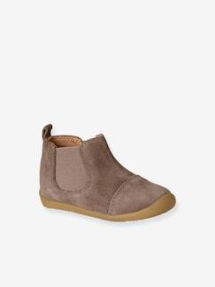 Chaussures-Boots souples en cuir zippées et élastiquées
