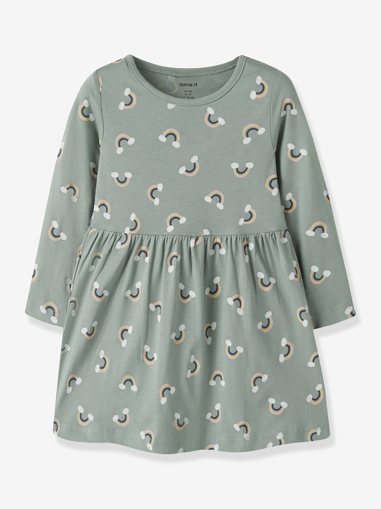 Robe fille à manches longues name it vert sauge Robe fille à manches longues name it vert sauge