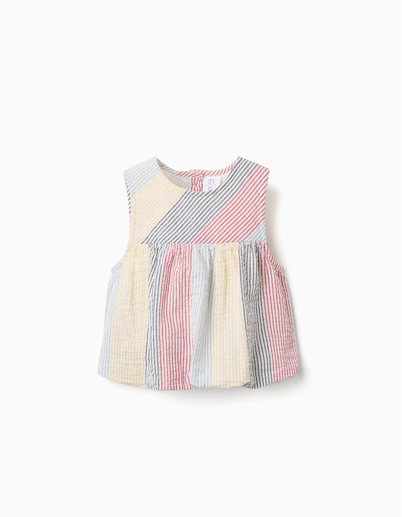 Blouse Sans Manches En Coton À Rayures You&me Rouge