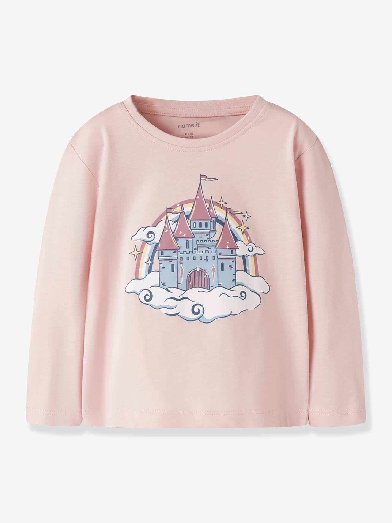 T-shirt à manches longues fille name it rose poudré