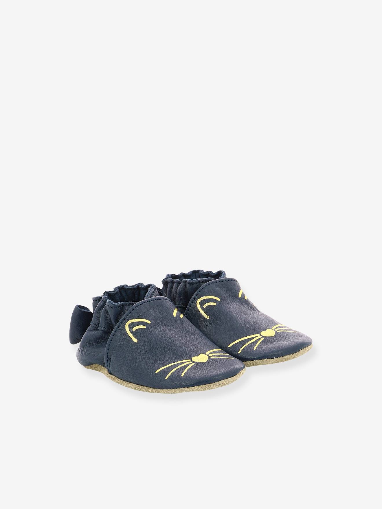 Chaussons Soft Soles Goldy Cat Robeez© Marine