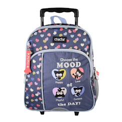 -Cartable à roulettes fille chiens et chats 1 compartiment