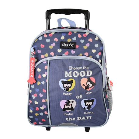 Fille-Accessoires-Fourniture scolaire-Cartable-Cartable à roulettes fille chiens et chats 1 compartiment