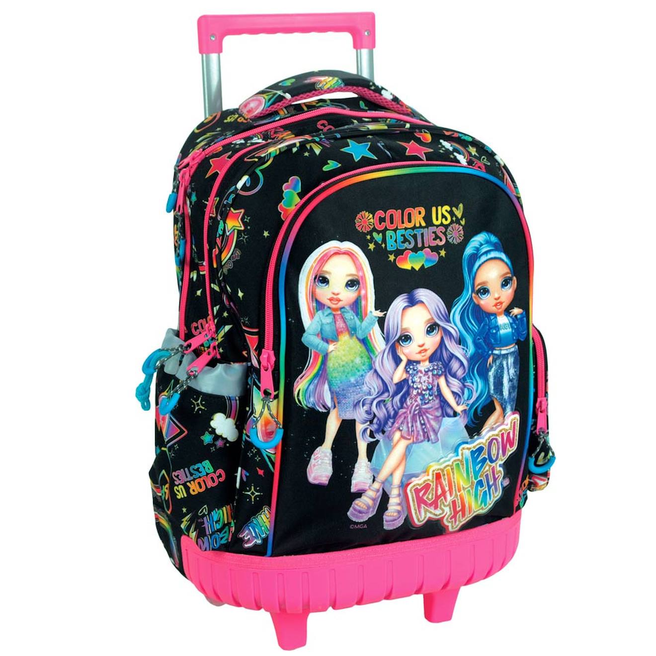 Sac À Dos À Roulettes Fille 2 Compartiments Multicolore