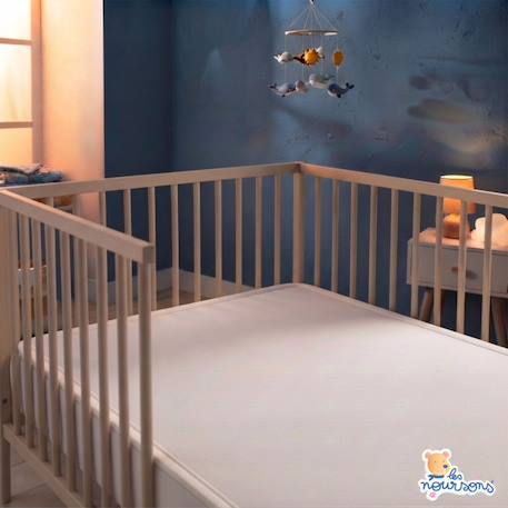 Pack matelas bébé 60x120 cm + plan incliné coton sweety - confort souple et position idéale Bleu+Rose 6 - vertbaudet enfant 